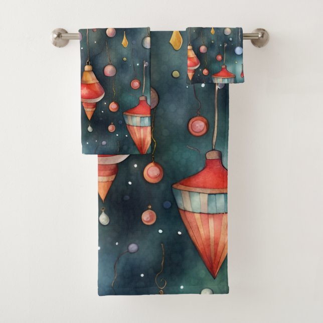 Christmas Decoration Holiday Decor Bath Towel Set (Insitu)