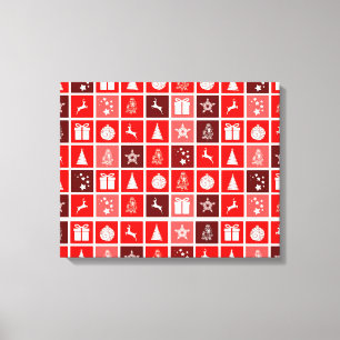 Christmas Decoration Holiday Red Pattern Canvas Print