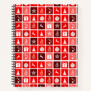 Christmas Decoration Holiday Red Pattern Notebook