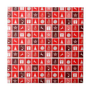Christmas Decoration Holiday Red Pattern Tile