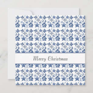 Christmas decoration in Delft Blue customizable Invitation