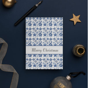 Christmas decoration in Delft Blue customizable  Invitation