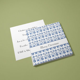 Christmas decoration in Delft Blue customizable Invitation