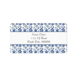 Christmas decoration in Delft Blue customizable Label