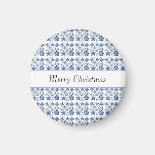 Christmas decoration in Delft Blue customizable Magnet