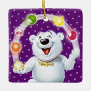 Christmas decoration juggling Polar Bear.