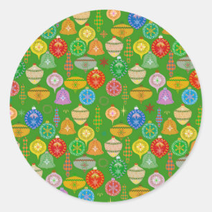 Christmas decoration pattern classic round sticker