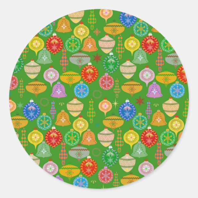 Christmas decoration pattern classic round sticker (Front)