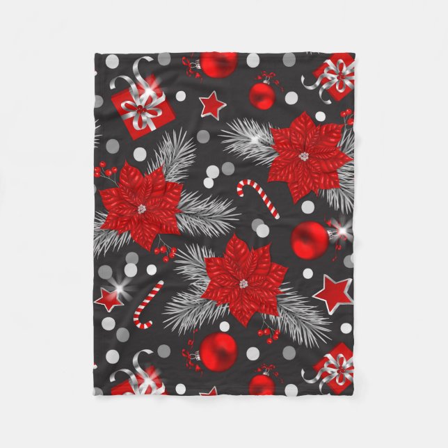 Christmas decoration pattern design fleece blanket (Front)