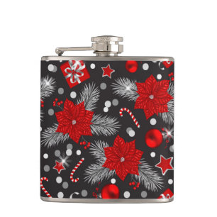 Christmas decoration pattern design hip flask