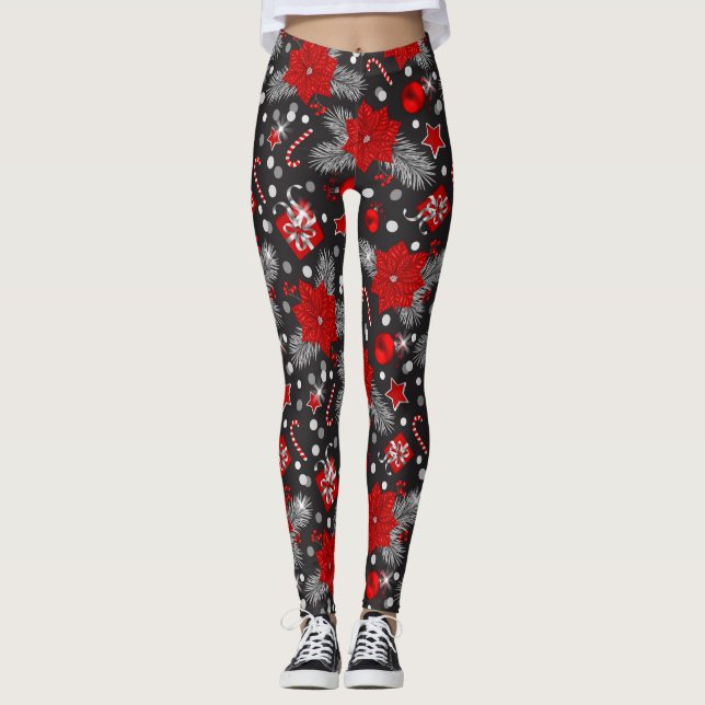 Christmas decoration pattern design leggings (Front)
