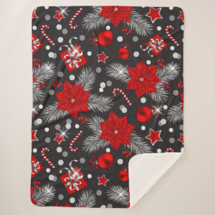 Christmas decoration pattern design sherpa blanket