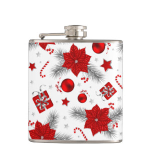 Christmas decoration pattern hip flask