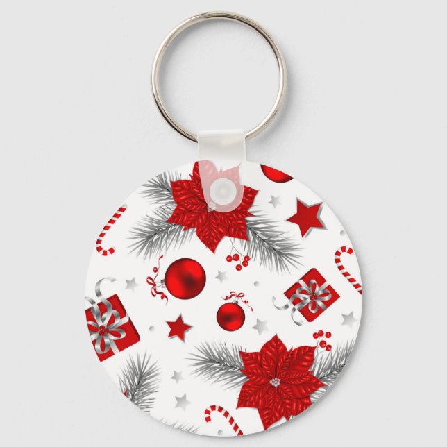 Christmas decoration pattern keychain (Front)