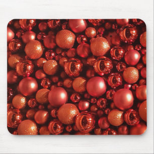 Christmas Decoration Red Baubles Mouse Pad