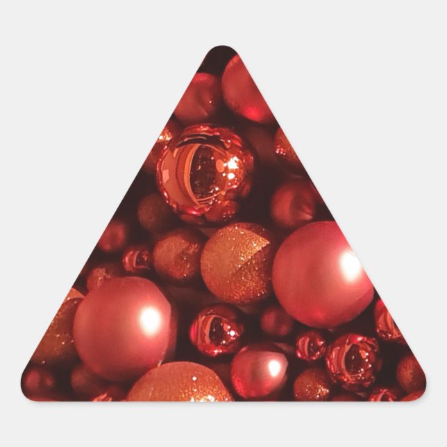 Christmas Decoration Red Baubles Triangle Sticker (Front)