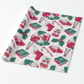 Christmas decoration red white wrapping paper