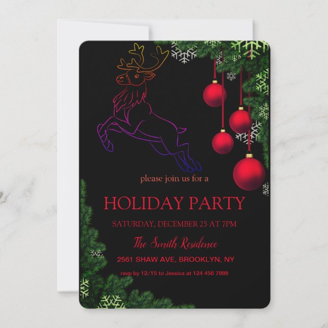 Christmas decoration Reindeer Invitation (Front)