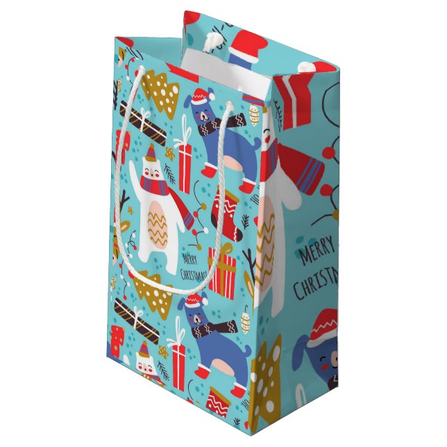 Christmas Decoration Small Gift Bag (Back Angled)