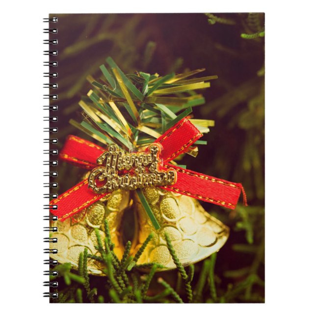 Christmas decoration with Christmas Tree backgroun Notebook (Front)