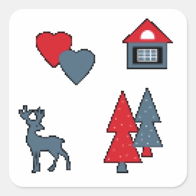 Christmas decorations , gift , decoration , greeti square sticker (Front)