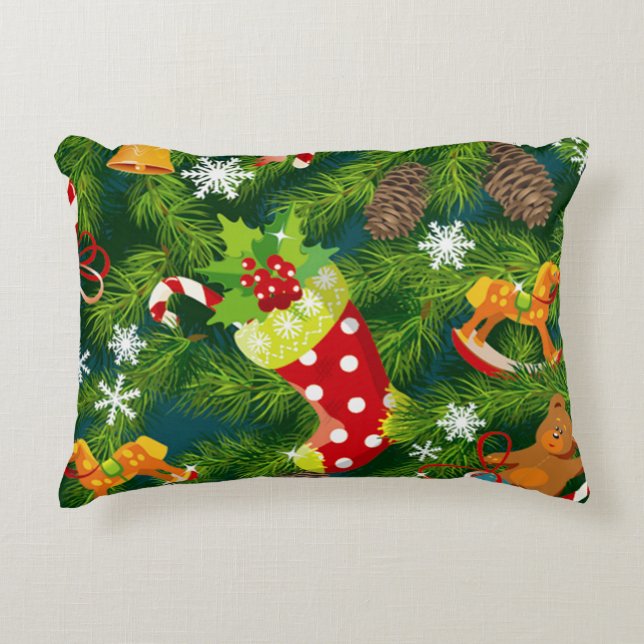 Christmas Decorations Pattern Accent Pillow (Front)