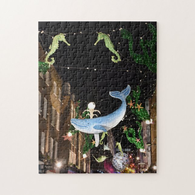Christmas Decorations, SoHo, London UK Jigsaw Puzzle (Vertical)
