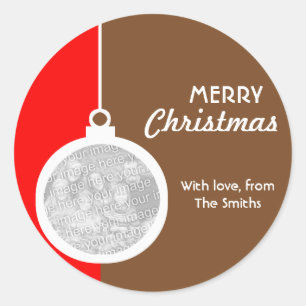 Christmas Decorative Ball Classic Round Sticker