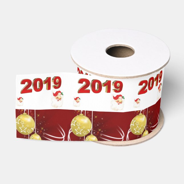 Christmas Decorative Ribbon, 2019 Grosgrain Ribbon (Spool)