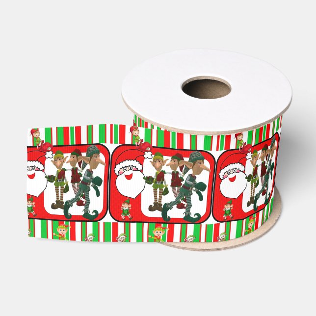 Christmas Decorative Ribbon, Elf Grosgrain Ribbon (Spool)