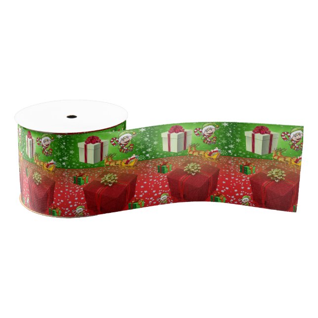 Christmas Decorative Ribbon, Elf Grosgrain Ribbon (Spool)