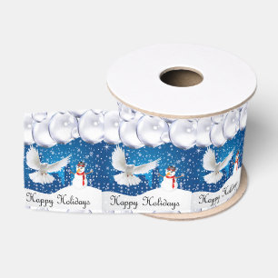 Christmas Decorative Ribbon, Happy Holidays Grosgrain Ribbon
