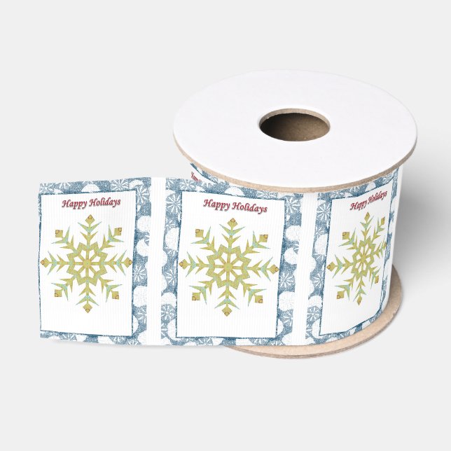 Christmas Decorative Ribbon, Happy Holidays Grosgrain Ribbon (Spool)