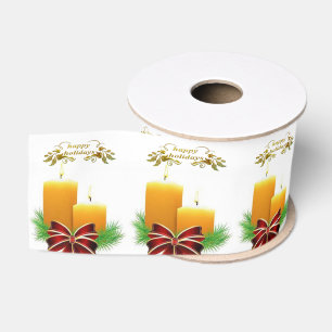 Christmas Decorative Ribbon, Happy Holidays Grosgrain Ribbon