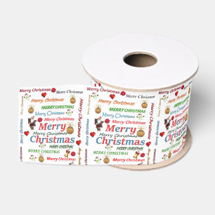 Christmas Decorative Ribbon, Merry Christmas Grosgrain Ribbon