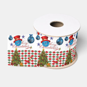 Christmas Decorative Ribbon, Merry Christmas Grosgrain Ribbon
