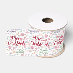 Christmas Decorative Ribbon, Merry Christmas Grosgrain Ribbon