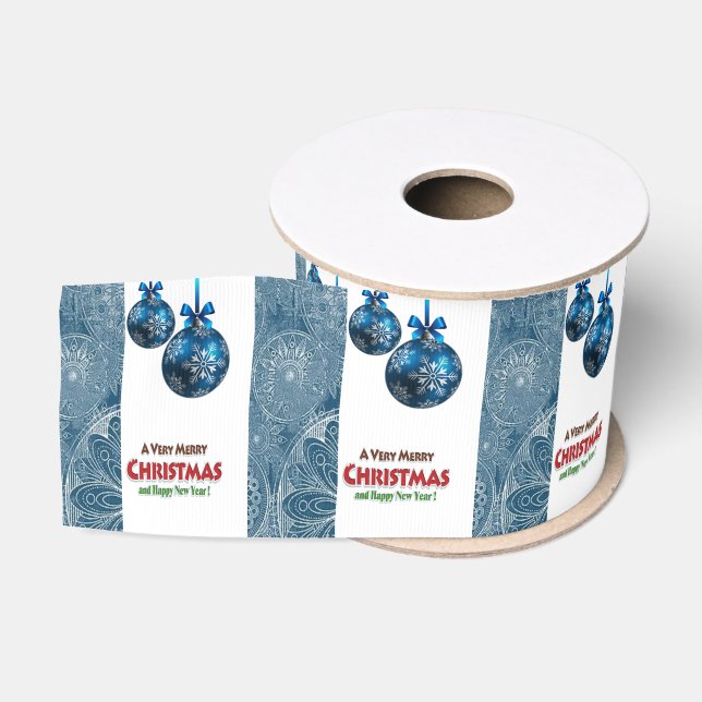 Christmas Decorative Ribbon, Merry Christmas Grosgrain Ribbon (Spool)