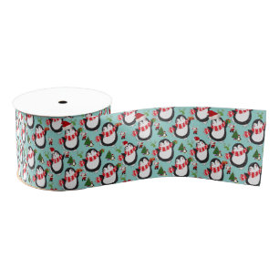 Christmas Decorative Ribbon, Penguin Grosgrain Ribbon