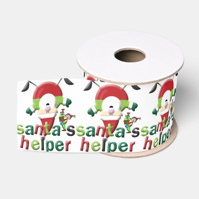 Christmas Decorative Ribbon, Santa Grosgrain Ribbon (Spool)