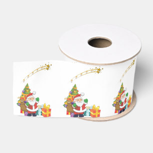Christmas Decorative Ribbon, Santa Grosgrain Ribbon