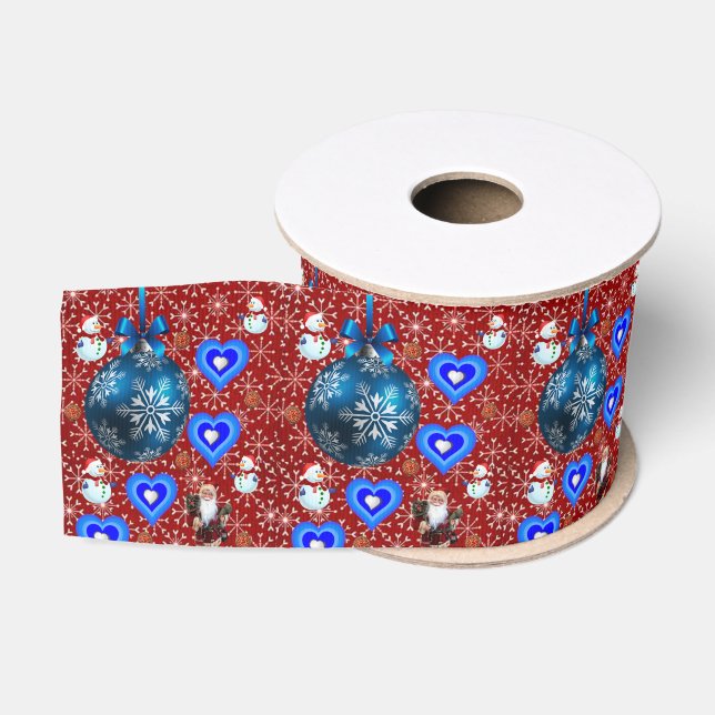 Christmas Decorative Ribbon, Santa Grosgrain Ribbon (Spool)