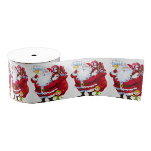 Christmas Decorative Ribbon, Santa Grosgrain Ribbon