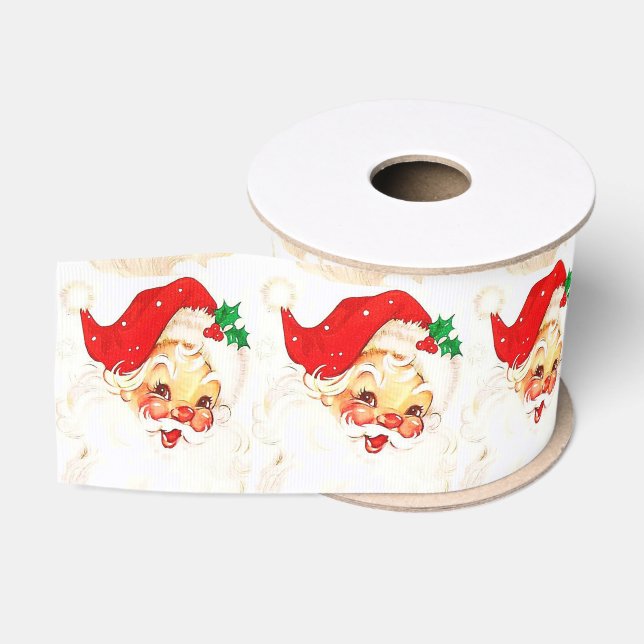 Christmas Decorative Ribbon, Santa Grosgrain Ribbon (Spool)
