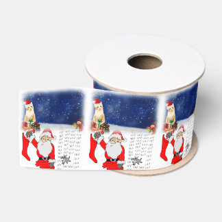 Christmas Decorative Ribbon, Santa Grosgrain Ribbon