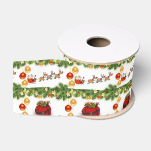 Christmas Decorative Ribbon, Santa Grosgrain Ribbon