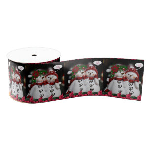 Christmas Decorative Ribbon, Snowman Grosgrain Ribbon