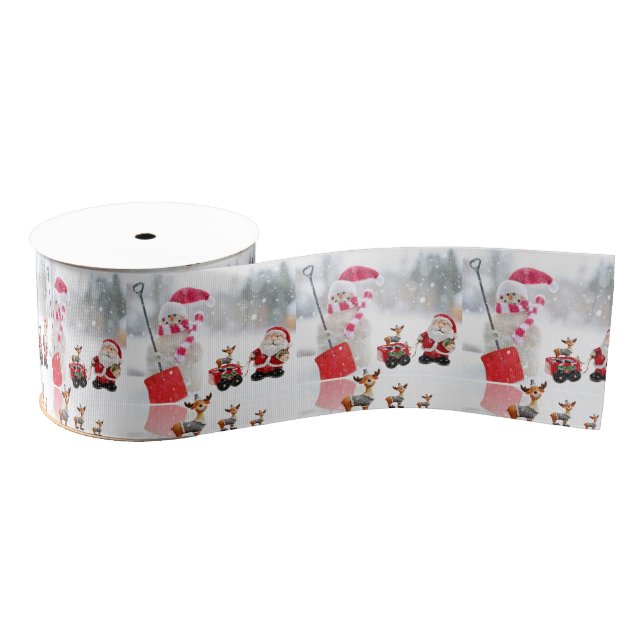 Christmas Decorative Ribbon, Snowman Grosgrain Ribbon (Spool)