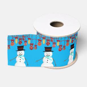 Christmas Decorative Ribbon, Snowman Grosgrain Ribbon