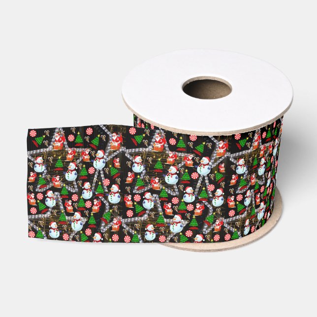 Christmas Decorative Ribbon, Snowman Grosgrain Ribbon (Spool)
